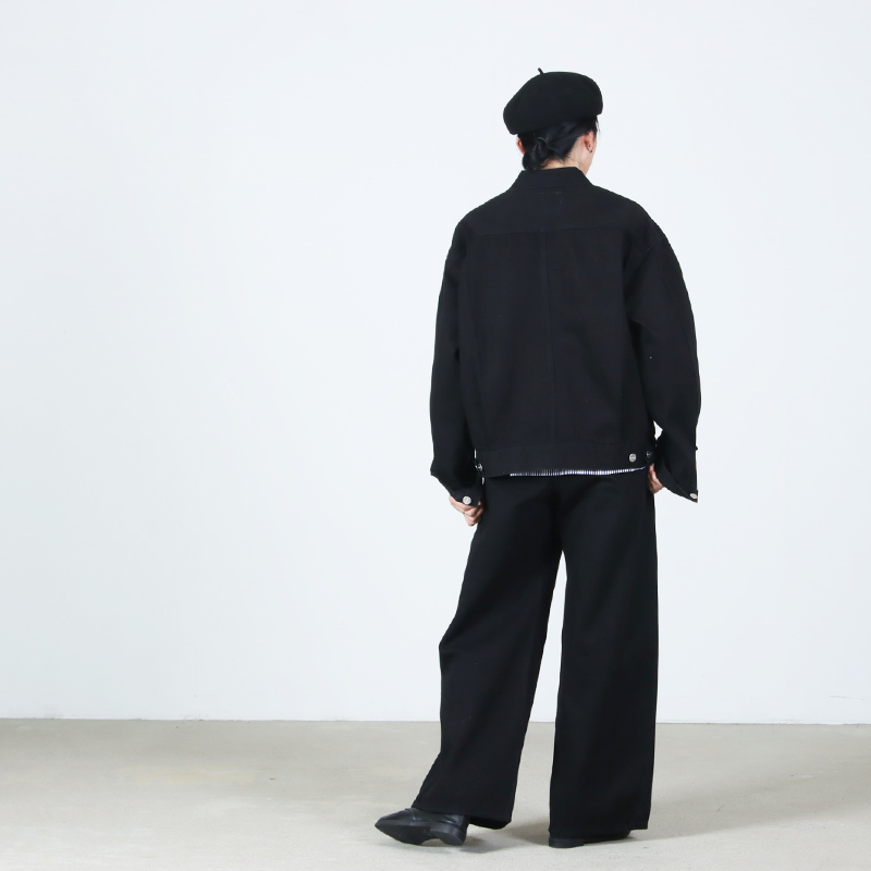 Graphpaper(����եڡ��ѡ�) Selvage Denim Two Tuck Wide Pants �� INDIGO RIGID �� BLACK WASHED