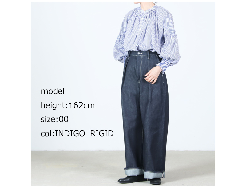 Graphpaper(����եڡ��ѡ�) Selvage Denim Two Tuck Wide Pants �� INDIGO RIGID �� BLACK WASHED