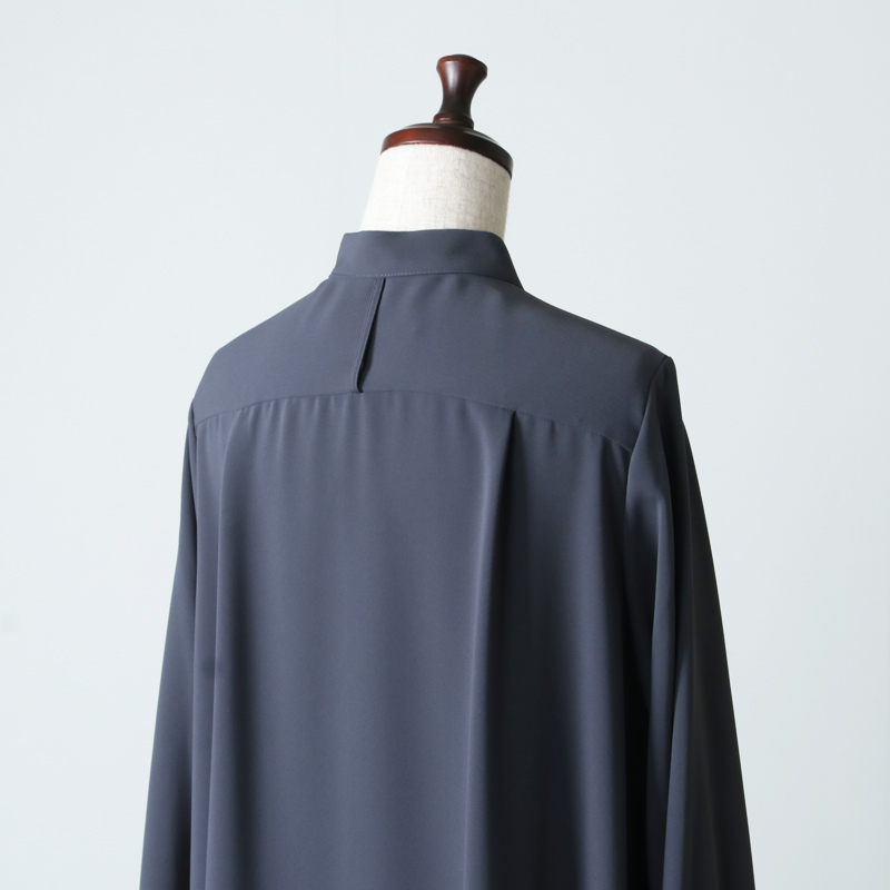 Graphpaper サテンバンドカラードレス Aライン 名作 ネイビー 00 Graphpaper (グラフペーパー) Satin Band Collar Dress / サテンバンド