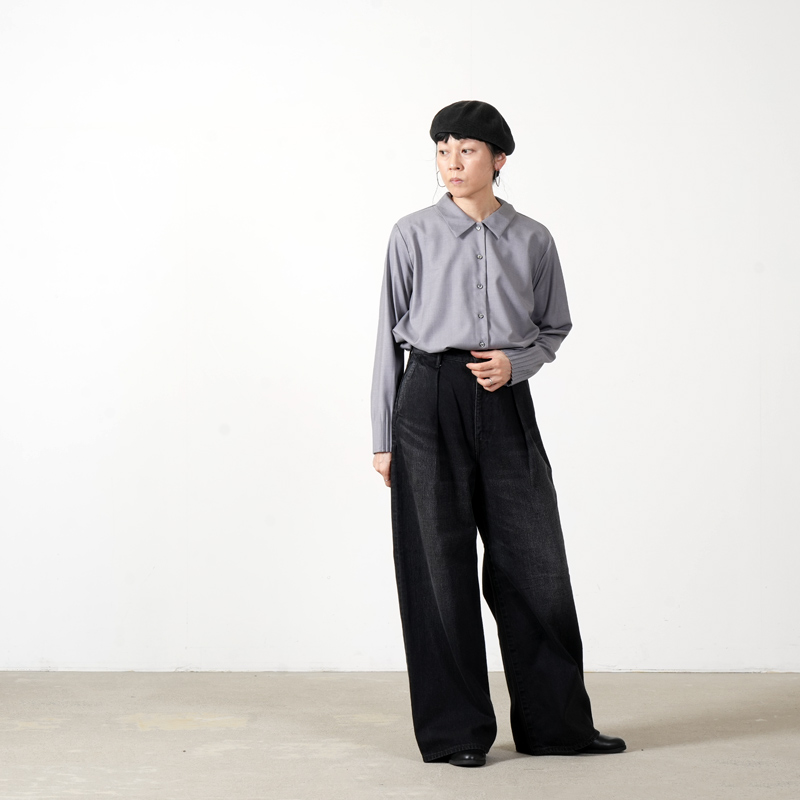 Graphpaper(����եڡ��ѡ�) Selvage Denim Two Tuck Wide Pants
