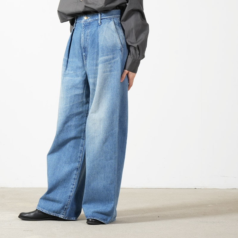Graphpaper (グラフペーパー) Selvage Denim Two Tuck Wide Pants