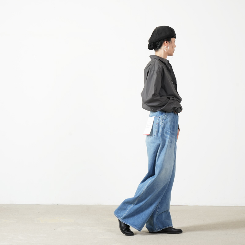 Graphpaper (グラフペーパー) Selvage Denim Two Tuck Wide Pants