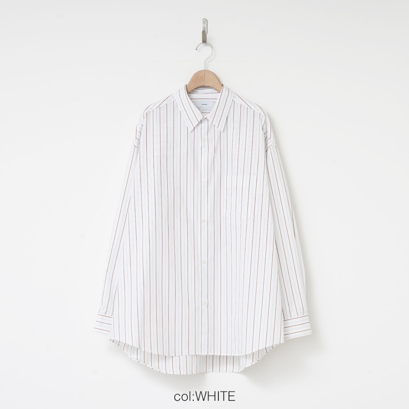 Graphpaper(����եڡ��ѡ�) SIDOGRAS Brown Stripe L/S Oversized Regular Collar Shirt