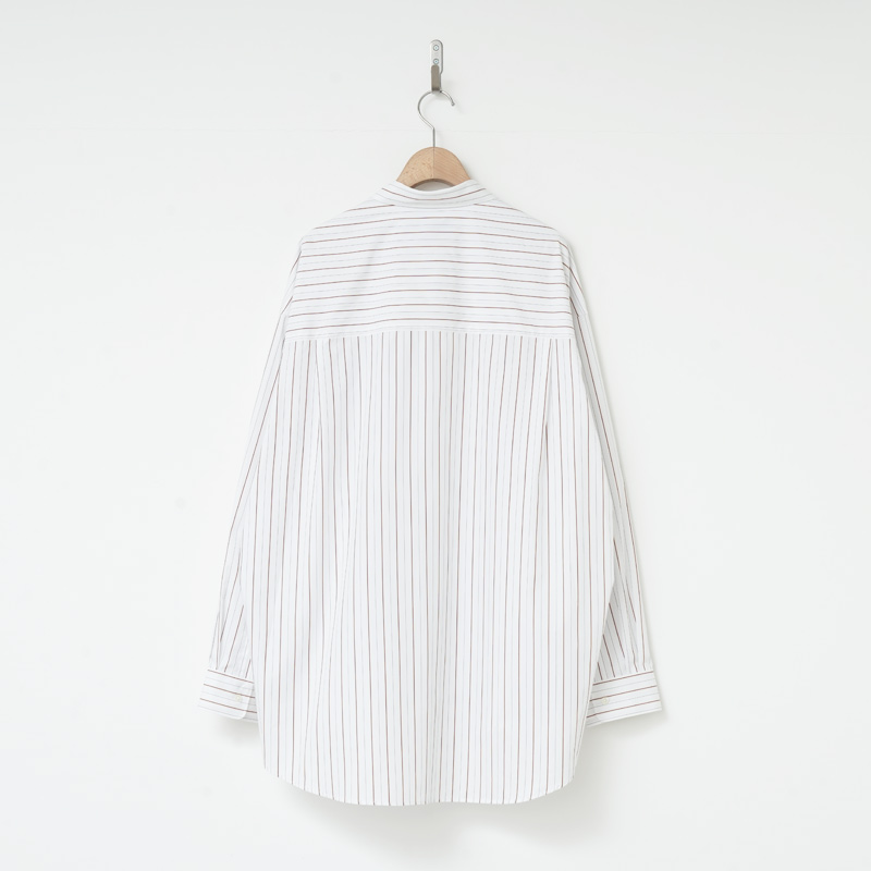 Graphpaper(����եڡ��ѡ�) SIDOGRAS Brown Stripe L/S Oversized Regular Collar Shirt