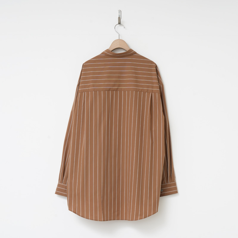 Graphpaper(����եڡ��ѡ�) SIDOGRAS Brown Stripe L/S Oversized Regular Collar Shirt