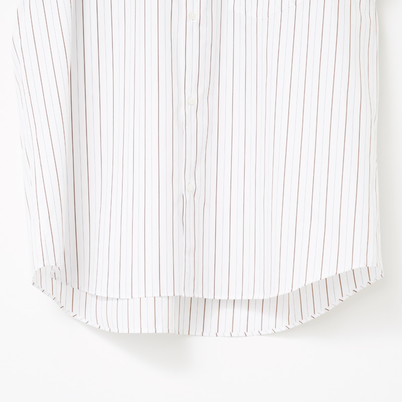 Graphpaper(����եڡ��ѡ�) SIDOGRAS Brown Stripe L/S Oversized Regular Collar Shirt