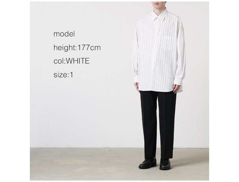 Graphpaper(����եڡ��ѡ�) SIDOGRAS Brown Stripe L/S Oversized Regular Collar Shirt
