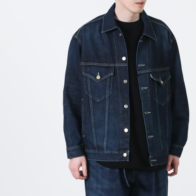 Graphpaper (グラフペーパー) Selvage Denim Trucker Jacket -DARK