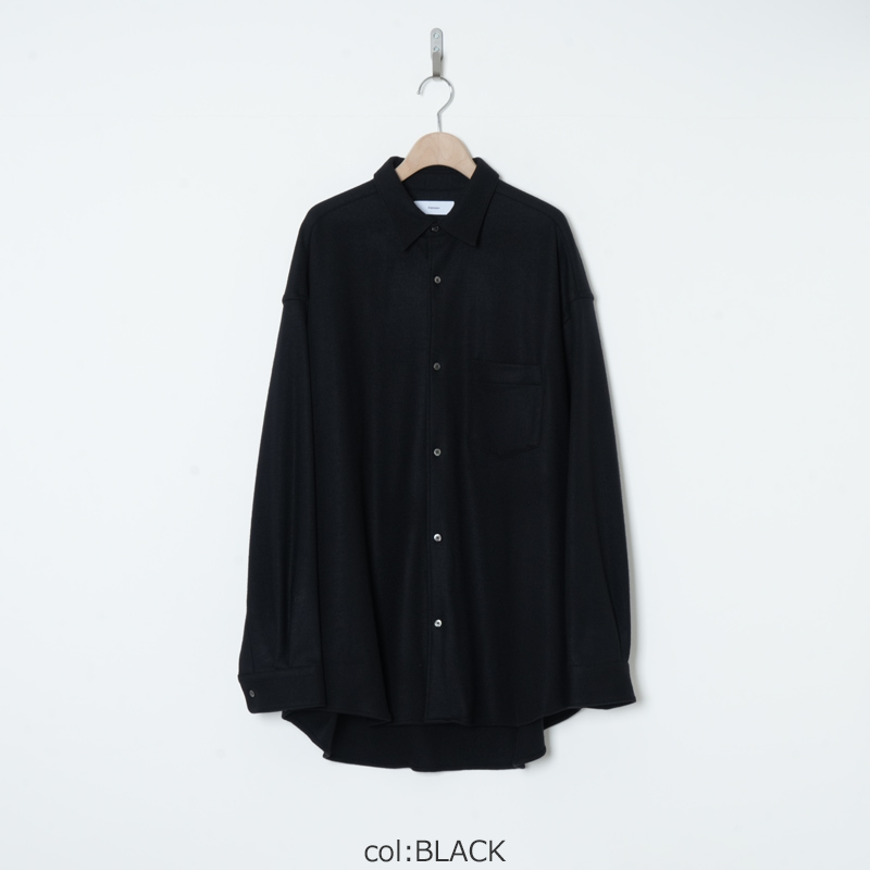 Graphpaper(����եڡ��ѡ�) Wool Smooth Flannel Oversized Regular Collar Shirt