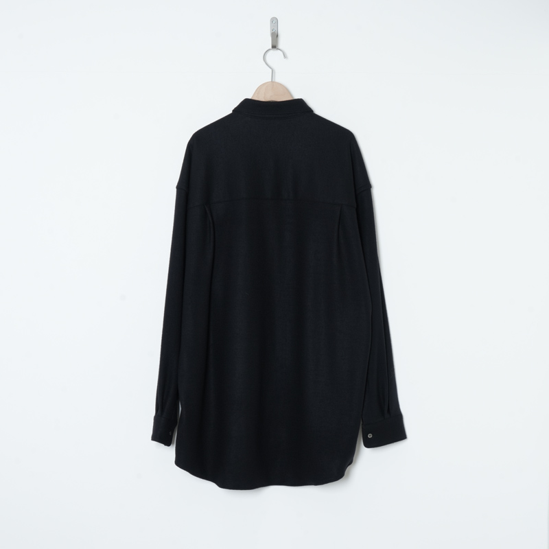 Graphpaper(����եڡ��ѡ�) Wool Smooth Flannel Oversized Regular Collar Shirt