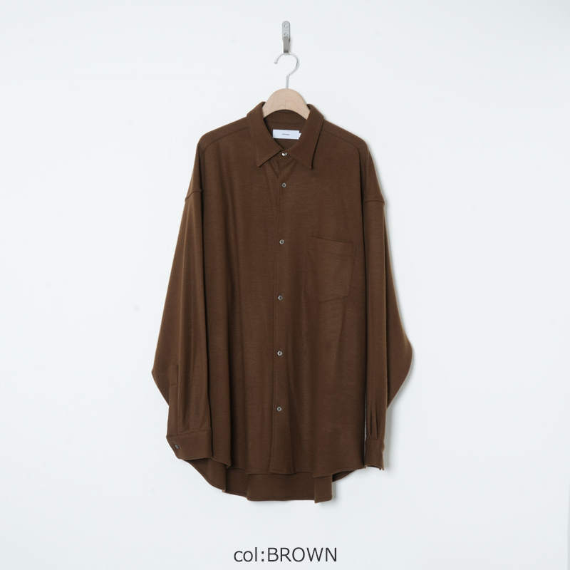 Graphpaper(����եڡ��ѡ�) Wool Smooth Flannel Oversized Regular Collar Shirt
