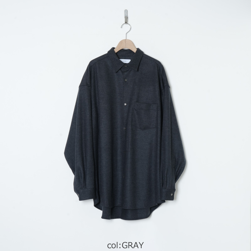 Graphpaper(����եڡ��ѡ�) Wool Smooth Flannel Oversized Regular Collar Shirt