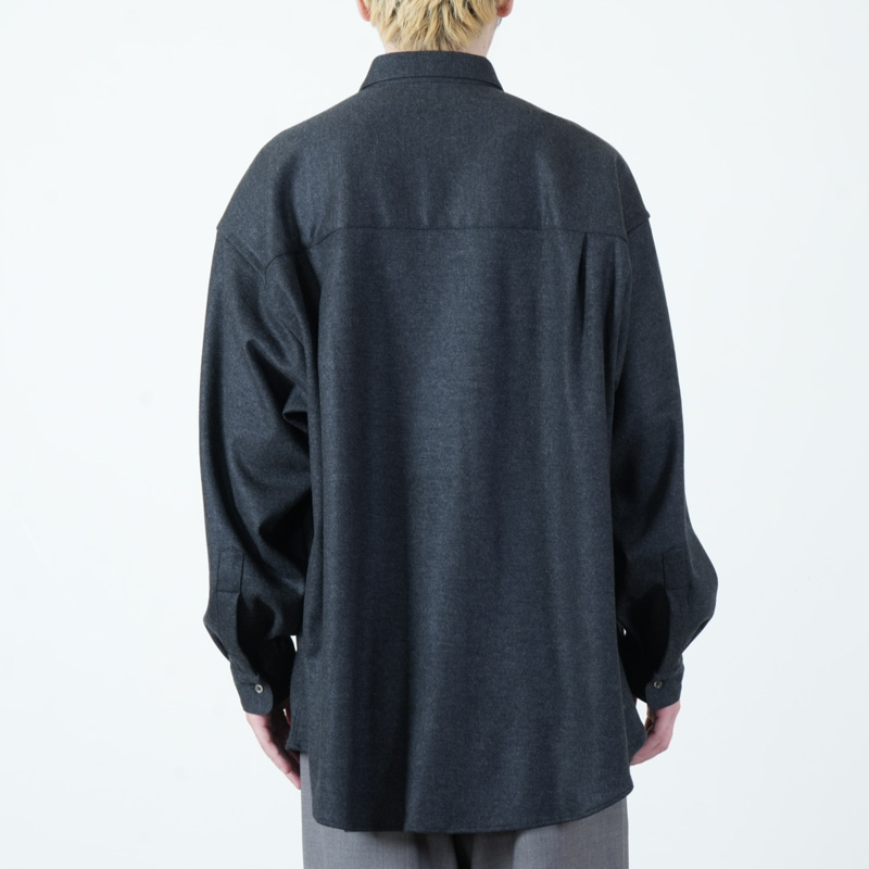 Graphpaper(����եڡ��ѡ�) Wool Smooth Flannel Oversized Regular Collar Shirt
