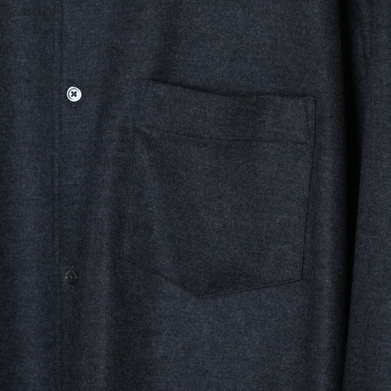 Graphpaper(����եڡ��ѡ�) Wool Smooth Flannel Oversized Regular Collar Shirt