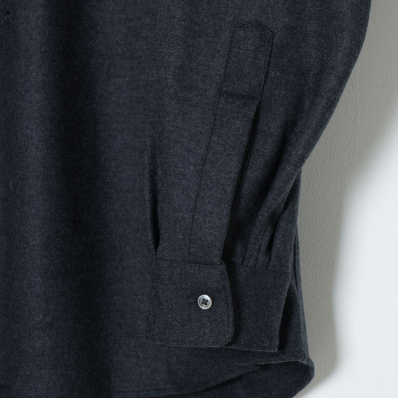 Graphpaper(����եڡ��ѡ�) Wool Smooth Flannel Oversized Regular Collar Shirt