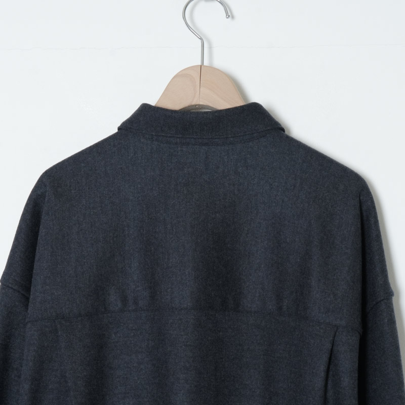 Graphpaper(����եڡ��ѡ�) Wool Smooth Flannel Oversized Regular Collar Shirt