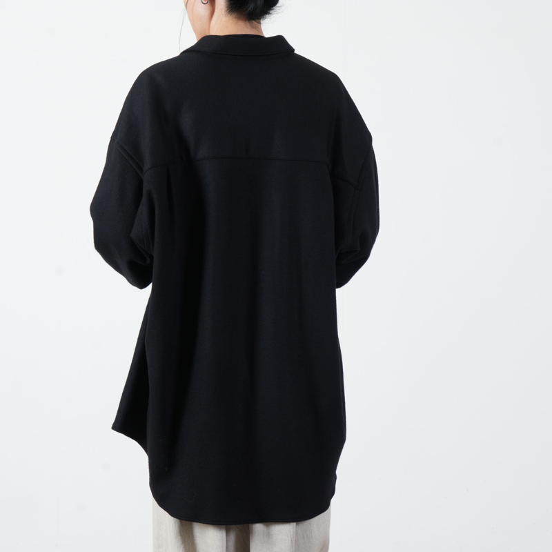 Graphpaper(����եڡ��ѡ�) Wool Smooth Flannel Oversized Regular Collar Shirt