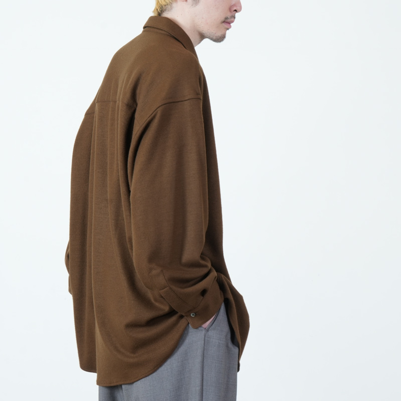 Graphpaper(����եڡ��ѡ�) Wool Smooth Flannel Oversized Regular Collar Shirt