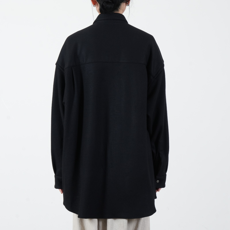 Graphpaper(����եڡ��ѡ�) Wool Smooth Flannel Oversized Regular Collar Shirt