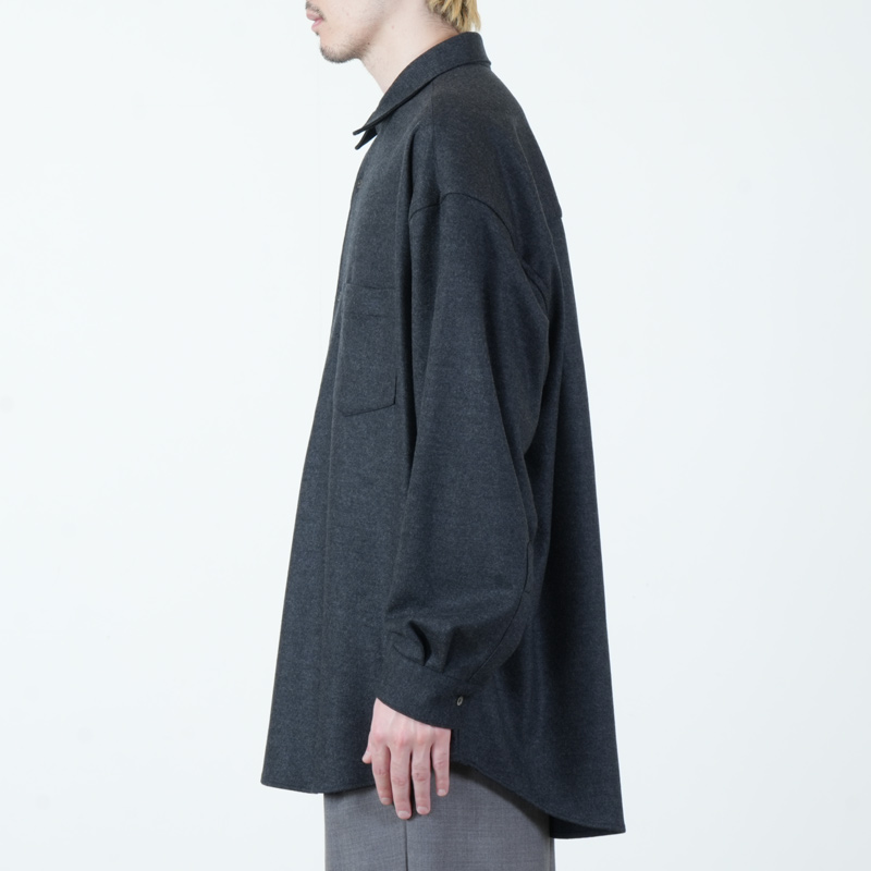 Graphpaper(����եڡ��ѡ�) Wool Smooth Flannel Oversized Regular Collar Shirt