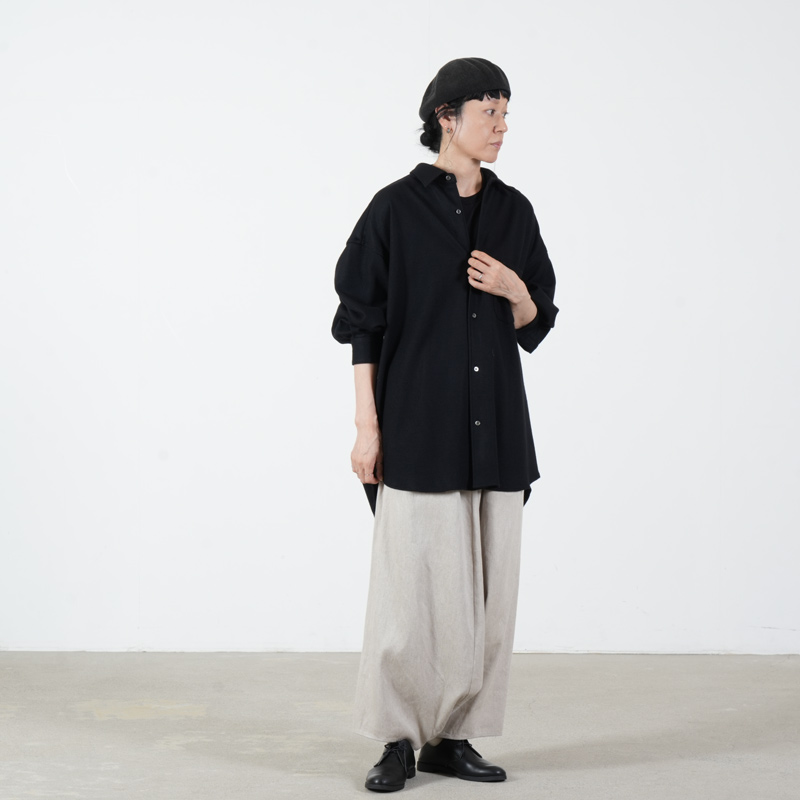 Graphpaper(����եڡ��ѡ�) Wool Smooth Flannel Oversized Regular Collar Shirt