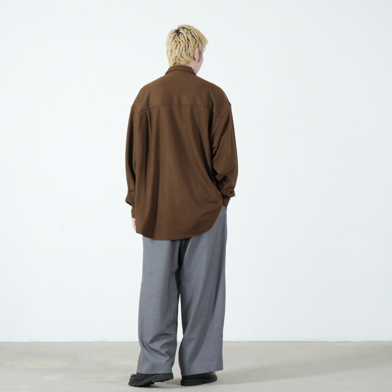 Graphpaper(����եڡ��ѡ�) Wool Smooth Flannel Oversized Regular Collar Shirt