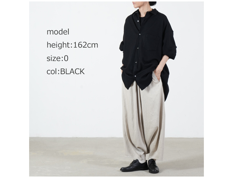 Graphpaper(����եڡ��ѡ�) Wool Smooth Flannel Oversized Regular Collar Shirt