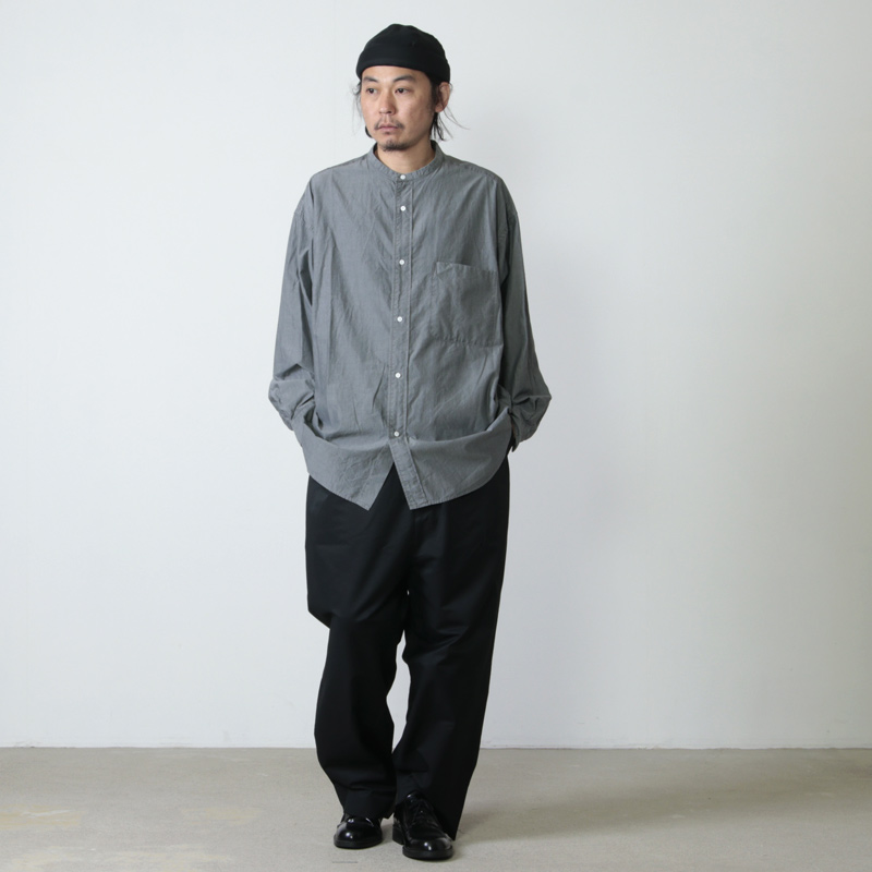 Graphpaper (グラフペーパー) Dungaree Band Collar Oversized Shirt 