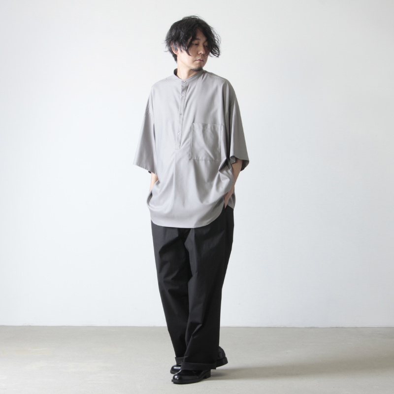 Graphpaper (グラフペーパー) Silk Wool Stand Collar York Short