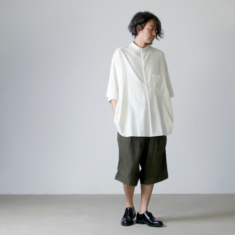 Graphpaper (グラフペーパー) Silk Wool Stand Collar York Short 