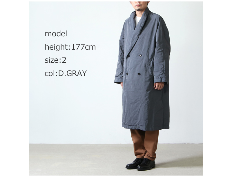 Graphpaper グラフペーパー 20AW 日本製 Germent Dyed Shop Coat ガーメントダイ ショップコート GM203-50054 1 D.GRAY オーバーコート アウター【Graphpaper】