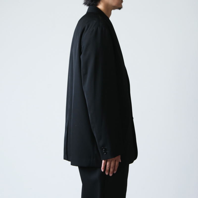 Graphpaper グラフペーパー 日本製 Selvage Wool Jacket ウールギャバジン3Bジャケット GM193-20115B 2 ブラック テーラード アウター【Graphpaper】