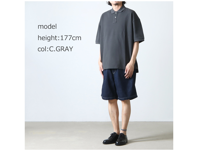 Graphpaper (グラフペーパー) Cotton Pique Jersey S/S Polo