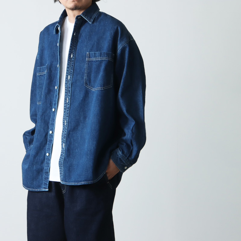 Graphpaper(եڡѡ) Denim Regular Collar Shirt FADE