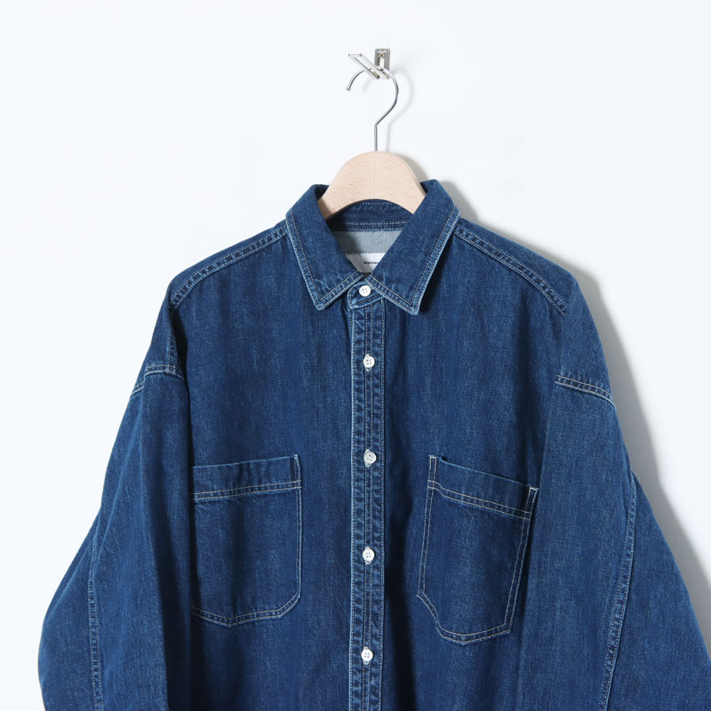 Graphpaper (グラフペーパー) Denim Regular Collar Shirt FADE