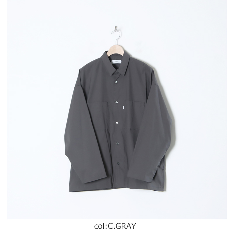 グラフペーパー ストレッチタイプライターoversized box shirt