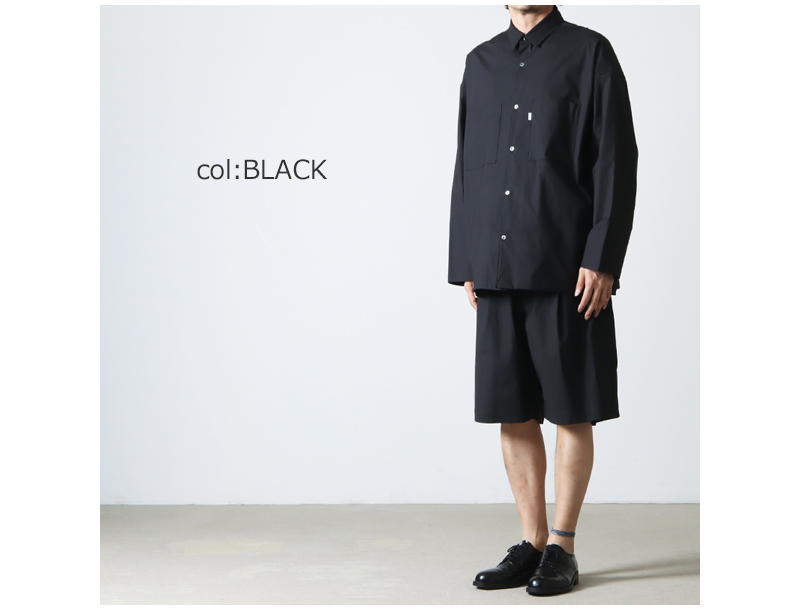 Graphpaper(եڡѡ) Stretch Typewriter L/S Oversized Box Shirt