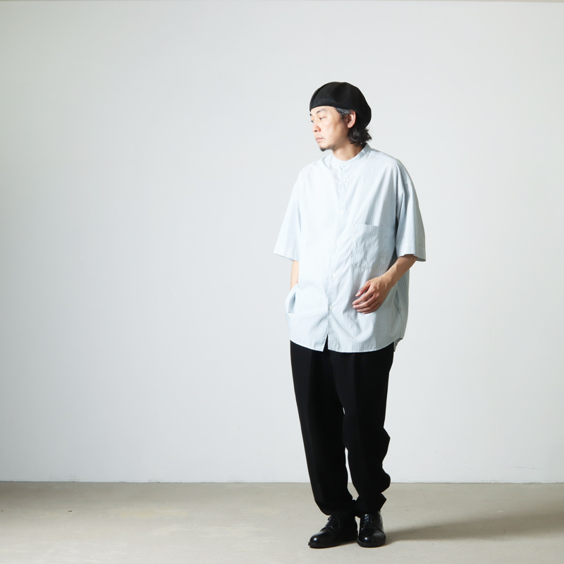 Graphpaper (グラフペーパー) Broad Stripe S/S Oversized Band Collar