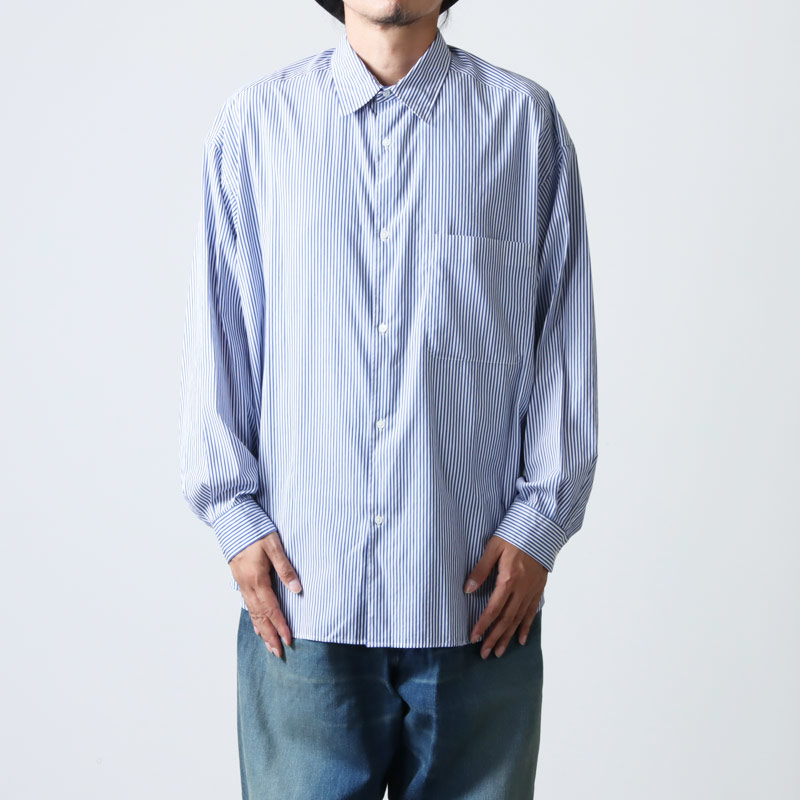 Graphpaper (グラフペーパー) Broad Stripe L/S Oversized Regular Collar Shirt