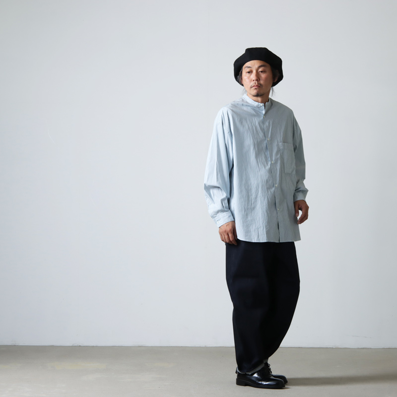 Graphpaper (グラフペーパー) Broad Stripe L/S Oversized Band Collar ...