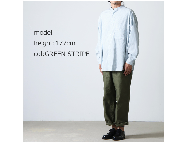 Graphpaper (グラフペーパー) Broad Stripe L/S Oversized Band Collar 