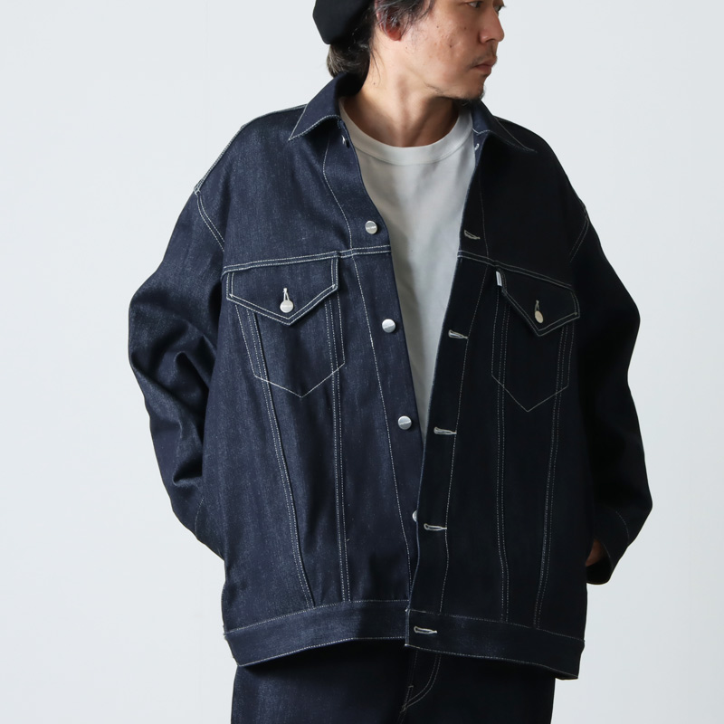 グラフペーパー Selvage Denim Trucker Jacket-