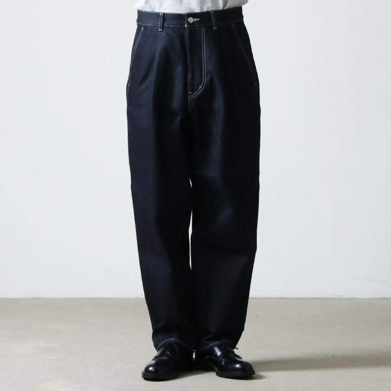 Graphpaper (グラフペーパー) Selvage Denim Two Tuck Tapered Pants RIGID