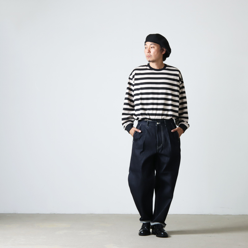Graphpaper (グラフペーパー) Selvage Denim Two Tuck Tapered Pants RIGID