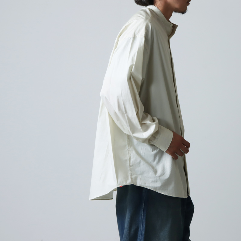 Graphpaper グラフペーパー 20AW BROAD L/S OVERSIZED BAND COLLAR SHIRTGM203-50111B オーバーサイズバンドカラーシャツ ベージュ