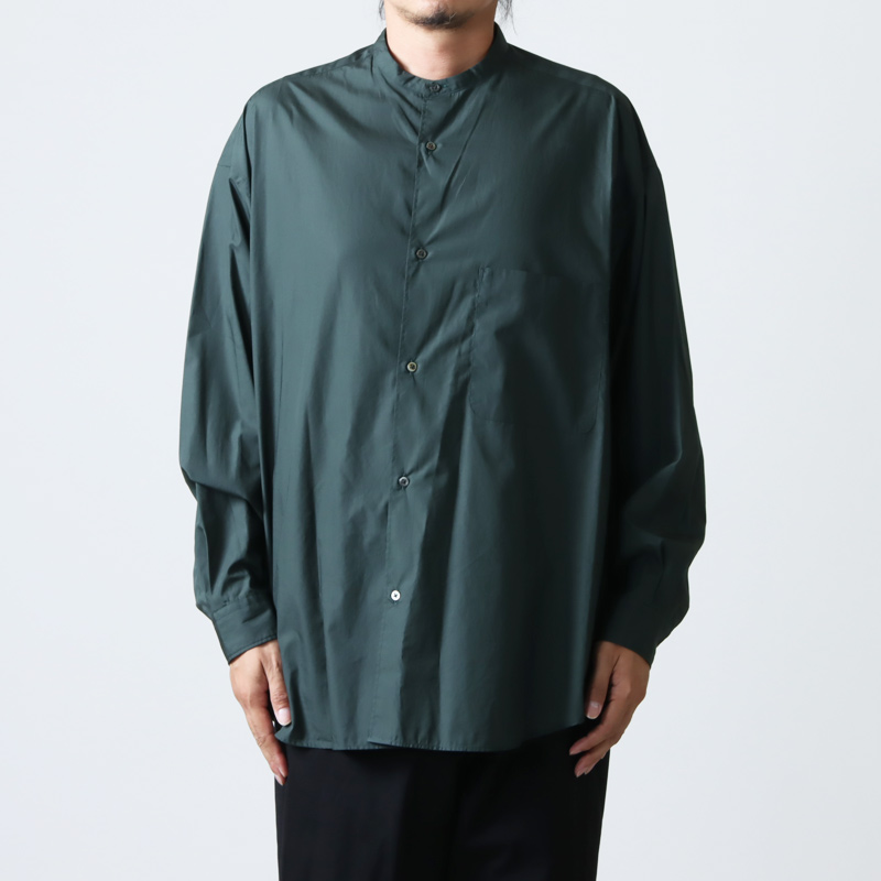 Graphpaper グラフペーパー BROAD L/S OVERSIZED BAND COLLAR SHIRTGM221-50116B オーバーサイズバンドカラーシャツ ブラック