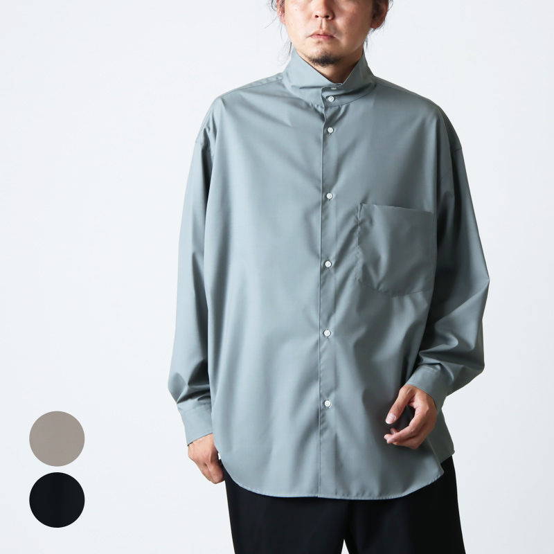 Graphpaper (եڡѡ) Fine Wool Tropical Stand Collar Shirt / ե󥦡ȥԥ륹ɥ顼