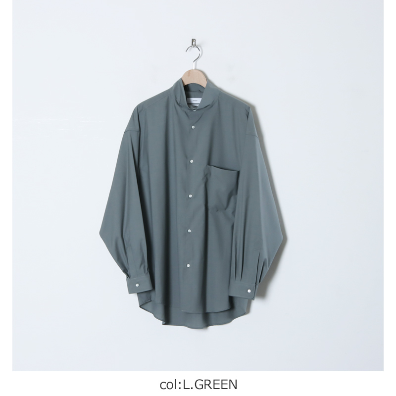 Graphpaper (グラフペーパー) Fine Wool Tropical Stand Collar Shirt /  ファインウールトロピカルスタンドカラーシャツ