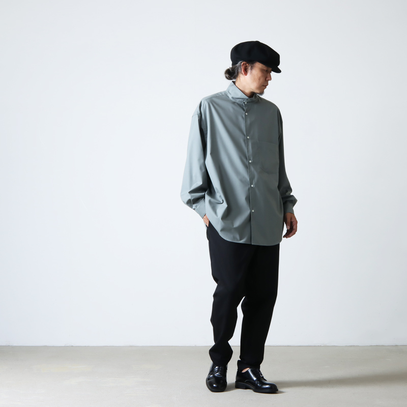 Fine Wool Tropical Stand Collar Shirt神経質な方は購入をお控え下さい