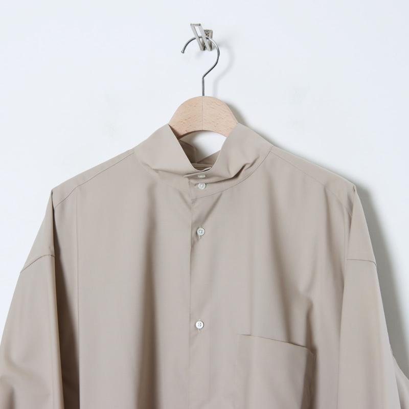 Graphpaper (グラフペーパー) Fine Wool Tropical Stand Collar Shirt 